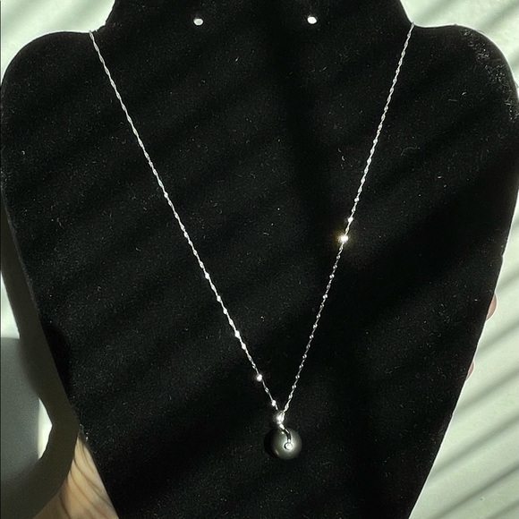 Tahitian Pearl & Diamond pendant & chain